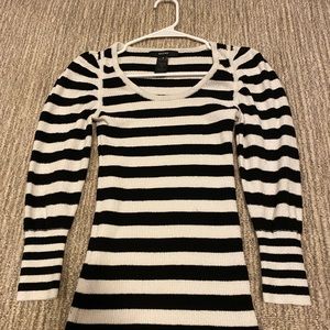 Smythe black and white striped long sleeve top